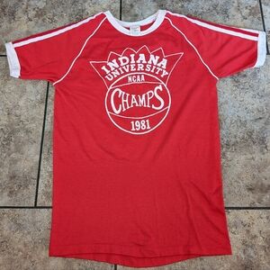 Indiana 1981 Vintage Single Stitch Men's Small Ringer Tee ...Ultra Rare!!!!!!!!!